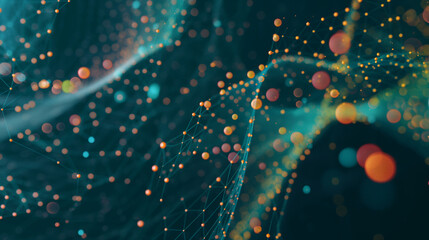 Innovative Technology Background Featuring Big Data Visualization Concept with Abstract Network Connections and Digital Information Analysis. High-tech Futuristic Design with Data Science Elements