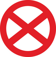Two Cross in Circle, Restriction Sign ,Prohibition Symbol