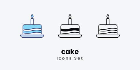 cake icons vector set stock illustration.