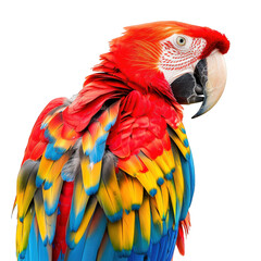 Obraz premium Vibrant Parrot with Multicolored Feathers on a Black Background