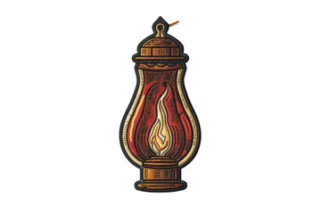 Vintage ornate lantern illustration featuring intricate details and warm glowing light.