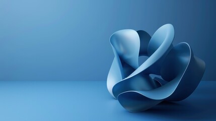 Abstract 3d shape blue background