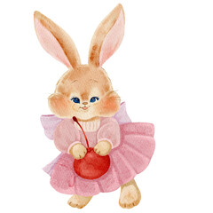 watercolor cute cupcake hand drawn illustration