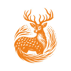 spotted deer vector,  deer silhouette