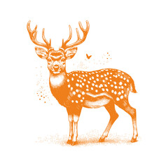 spotted deer vector,  deer silhouette