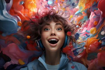 Girl Illustrate the diversity of emotions and mental state