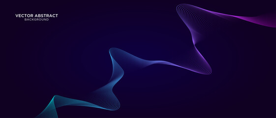 Vector abstract wave lines background. Modern purple blue gradient flowing wave lines. Futuristic technology concept. Suit for poster, banner, brochure, cover, website, flyer. Vector illustration