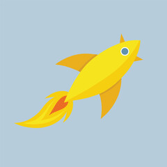 Draw an avatar: a yellow canenar flies on a very light gray-blue background.