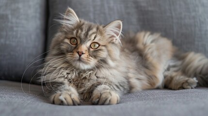 Cute persian cat with odd eyes. Generative Ai