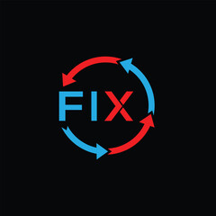 FIX Letter Type logo Icon Vector