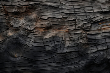 Processed collage of old black tree bark surface texture. Background for banner, backdrop