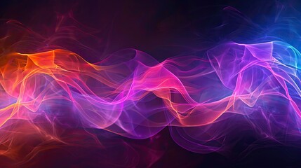 Fototapeta premium a kirlian effect of a sea of multi-coloured light waves in colourful harmony, in the style of soft ambience, scanner photography 