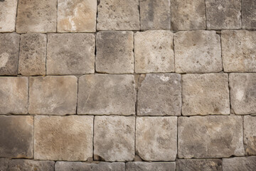 Fototapeta premium Processed collage of ancient yellow block wall texture. Background for banner, backdrop or texture