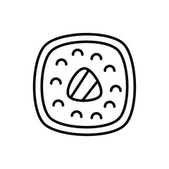 Onigiri outline icons, minimalist vector illustration ,simple transparent graphic element .Isolated on white background