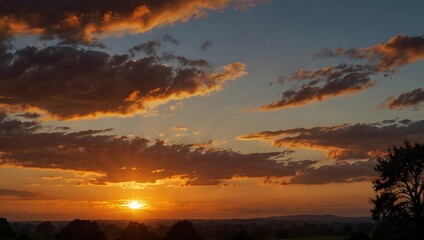 Fototapeta premium A sonnet capturing the fleeting beauty of a sunset ai_generated