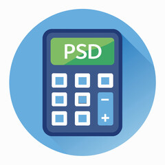 PSD office calculator icon    ON WHITE BACKGROUND