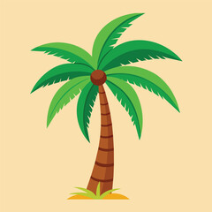 Adobe Illustrator Artwork Simple coconut tree vector illustration eps 10