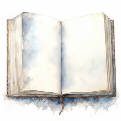 Watercolor Illustration of Open Book for Education or Learning Concept Generative AI