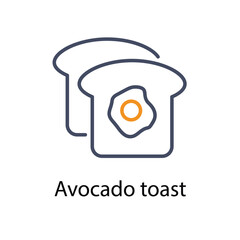 Avocado toast vector icon