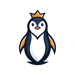 A minimalist and clean logo design featuring a stylized Penguin