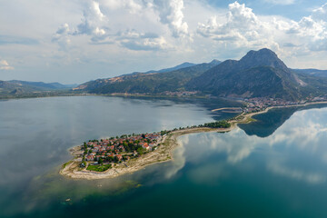 Lake Egirdir of Turkey is situated in the Isparta province. It is also known as the 'seven colored...