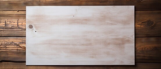 Blank white sheet of paper lying on top of a wooden table.