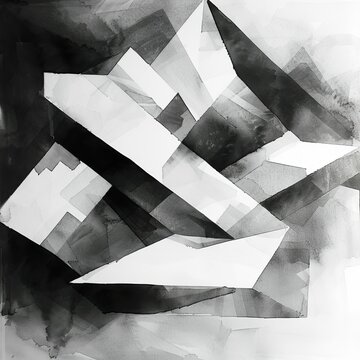 Visionary Entrepreneur in Black and White Geometric Background Generative AI