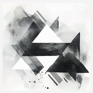 Visionary Entrepreneur in Black and White Geometric Background Generative AI