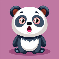 Adobe Illustrator Artwork cute 3D fluffy baby panda,  what happened expression © MD