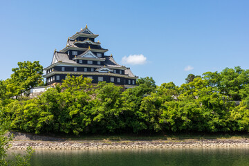 日本の岡山県岡山市の美しい岡山城