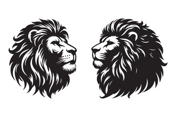 Lion Head Silhuette Vector Art Illustration