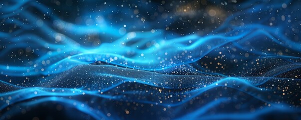 3D background blue with glowing lights.