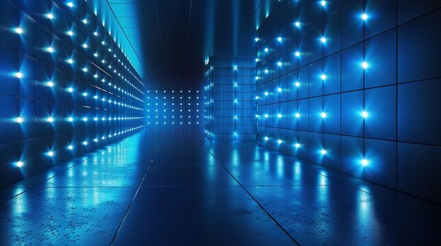 3D background blue with glowing lights.