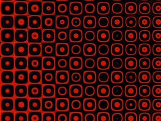 a red and black pattern with circles