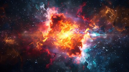 Captivating Supernova Explosion Emitting Vibrant Cosmic Energy in the Depths of the Universe