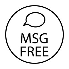 MSG Free Icon, Suitable for Food and Health Themes