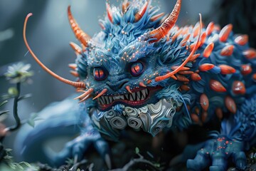 Nightmarish Shapeshifting Bakemono Creature Exuding Primordial Power in Surreal Japanese Forest