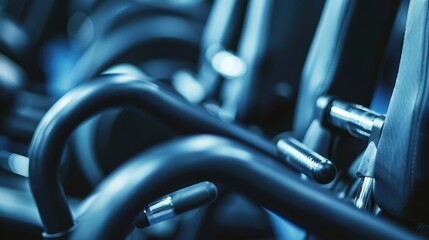 Fototapeta premium High-Quality Modern Fitness Equipment Close-Up in Clear Lighting and Sharp Focus