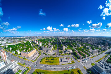 Panorama from the roof of a high-rise building