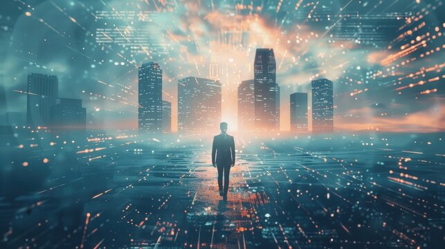 Disruptive Visionaries Vista, the visionaries and disruptors shaping the future of business with an image of bold entrepreneurs defying conventions and challenging the status