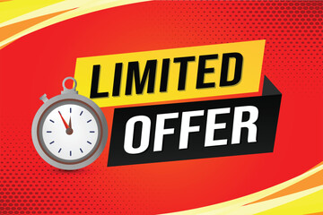 limited offer vector illustration with lines 3d style for social media landing page, template, ui, web, mobile app, poster, banner, flyer, background, gift card, coupon, label, wallpaper

