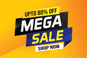 Mega sale word concept vector illustration and 3d style, landing page, template, ui, web, mobile app, poster, banner, flyer, background, gift card, coupon, label, wallpaper

