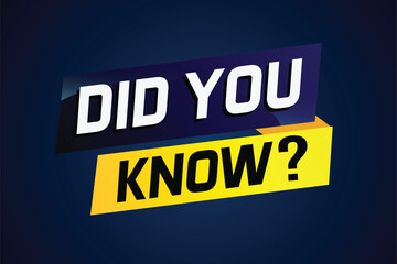 Did you know ? word concept vector illustration and 3d style, landing page, template, ui, web, mobile app, poster, banner, flyer, background, gift card, coupon, label, wallpaper

