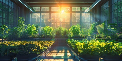 Growing plants using modern technologies. Seedling. Generative AI