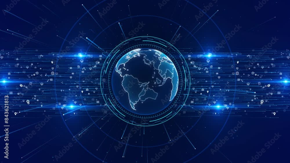 Aufkleber network connection earth ai research artificial intelligence digital technology connection, internet