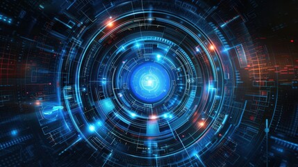 Obraz premium futuristic data processing and information technology concept abstract