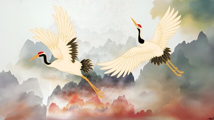 flamingo flying in the sky