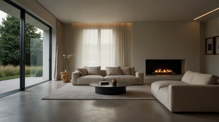 minimalist modern living room with the organic simplicity