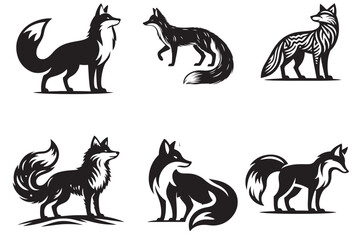 fox silhouette vector illustration.