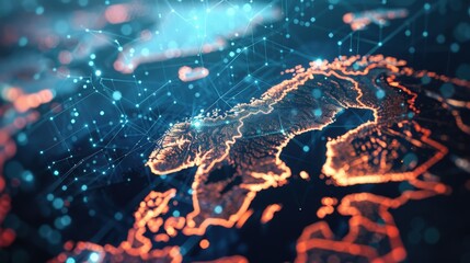 Modern Map Sweden Representing Leadership